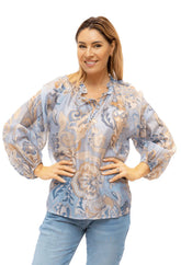 Masterpiece Blouse – Blue Floral Print